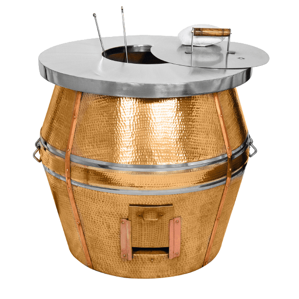 Copper Hammered Barrel Coal Fired Tandoor