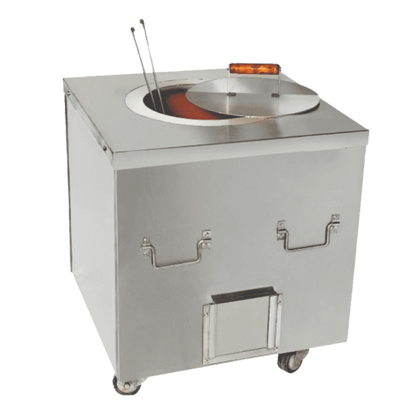 Stainless Steel Square Tandoor with Iron Dome Coal Fired